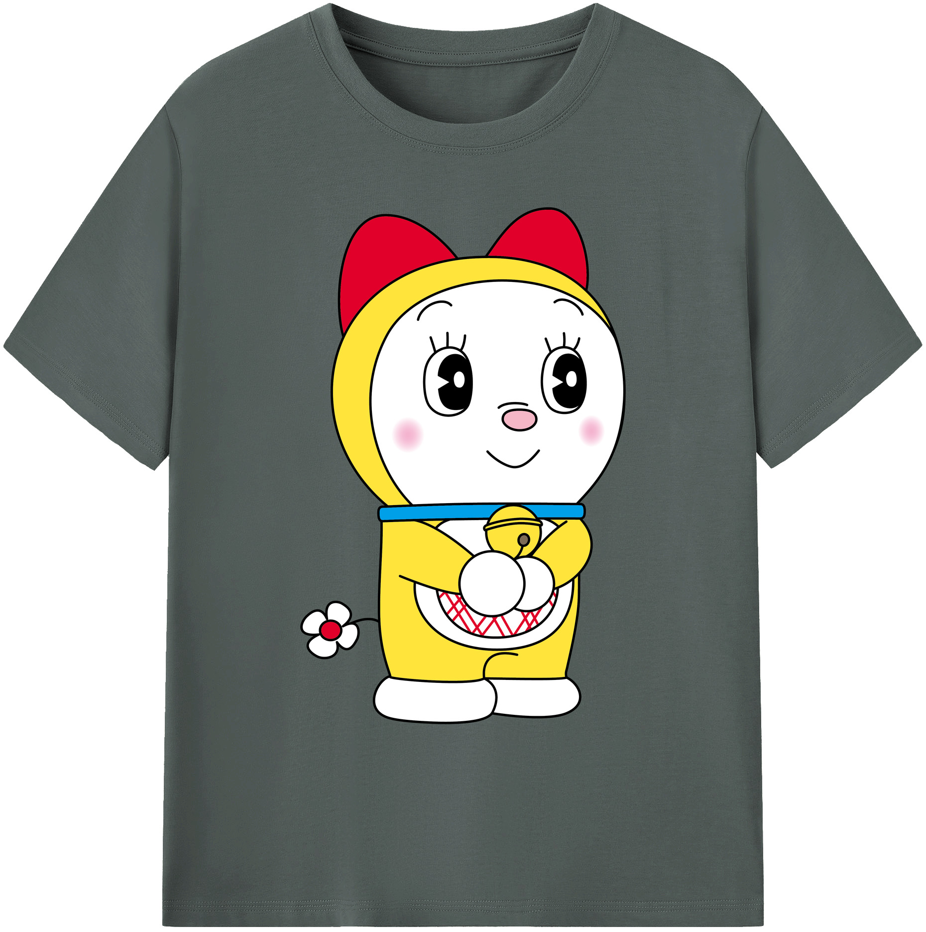 （画像用） ドラえもん ドラミ Doraemon Dorami 綿100％ メンズ半袖Tシャツ｜肌触りやわらか＆通気性